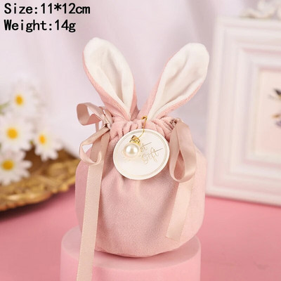 Húsvéti nyúl táskák Aranyos nyuszi ajándékcsomagolás bársonyos Valentin-napi csokoládé cukorka zacskók Esküvői Születésnapi Party Ékszer Szervező