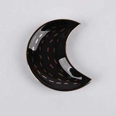 Kerámia Hold alakú kis ékszertál Fülbevaló Nyaklánc Gyűrű Tárolótányérok Gyümölcs desszert Vitrin Tál díszítőtálca