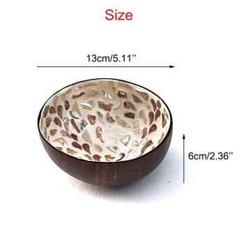 Творческа ръчно изработена купа от кокосови черупки Дървена купа Тава за съхранение на домашен декор