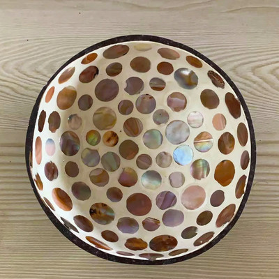 Kreatív, kézzel készített kókuszdióhéjú tálfa fatál lakberendezési tárolótálca