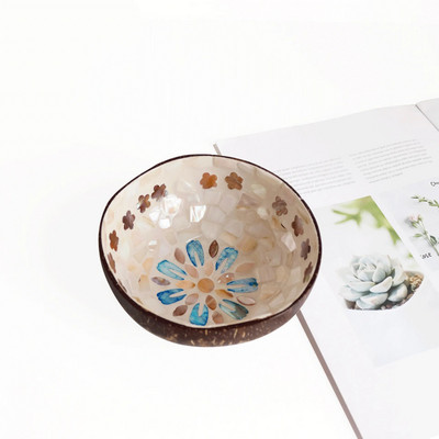 Kreatív, kézzel készített kókuszdióhéjú tálfa fatál lakberendezési tárolótálca