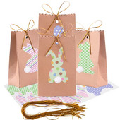 8db Húsvéti Nyuszi Ajándéktáskák Kötél Nyúl nátronpapír csemege táska Húsvéti parti dekoráció Sütemény Cukorka Ajándékcsomagoló táska Szívesség táska