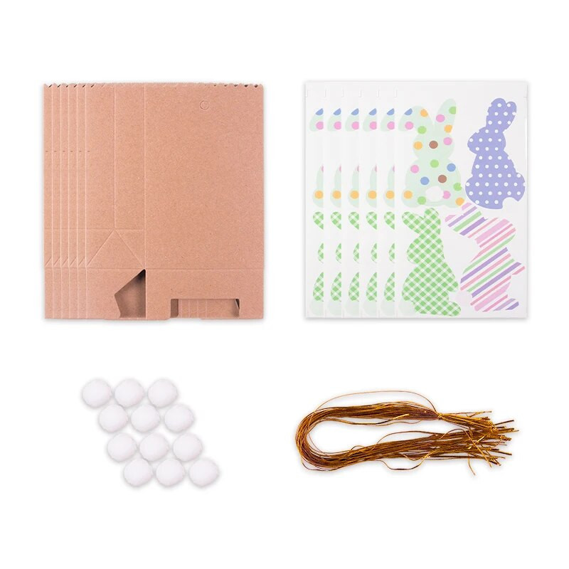 8db Húsvéti Nyuszi Ajándéktáskák Kötél Nyúl nátronpapír csemege táska Húsvéti parti dekoráció Sütemény Cukorka Ajándékcsomagoló táska Szívesség táska