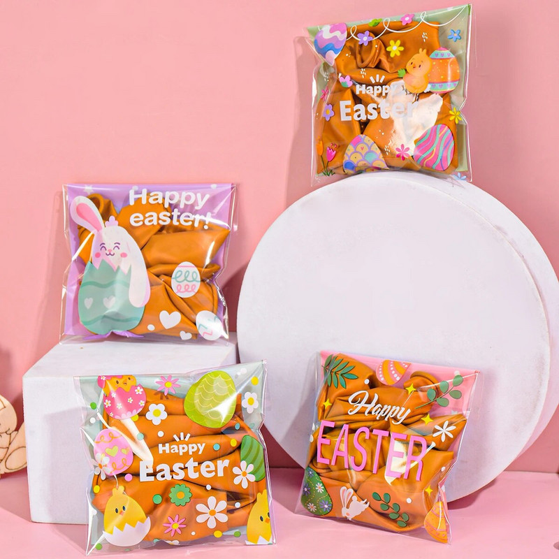 50db/1szett Húsvéti nyúltojás ajándéktáska Rajzfilm stílusú aranyos süti cukorka csomagoló táska ajándékcsomagoló tasakhoz Húsvéti dekoráció 2024