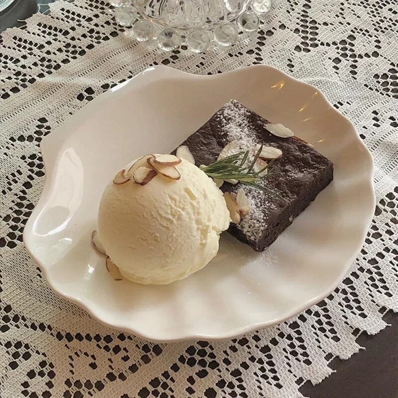 Kerámia tányér gyümölcstároló tálcák Kreatív desszerttányérok Reggelizőtálca Tengeri kagylódísz Étkező edények Platos Cerámica