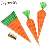 20db húsvéti sárgarépa cukorka táska nyúl műanyag zacskó Húsvéti születésnapi parti dekoráció gyerekeknek süti táska édesség ajándékdoboz parti kellékek