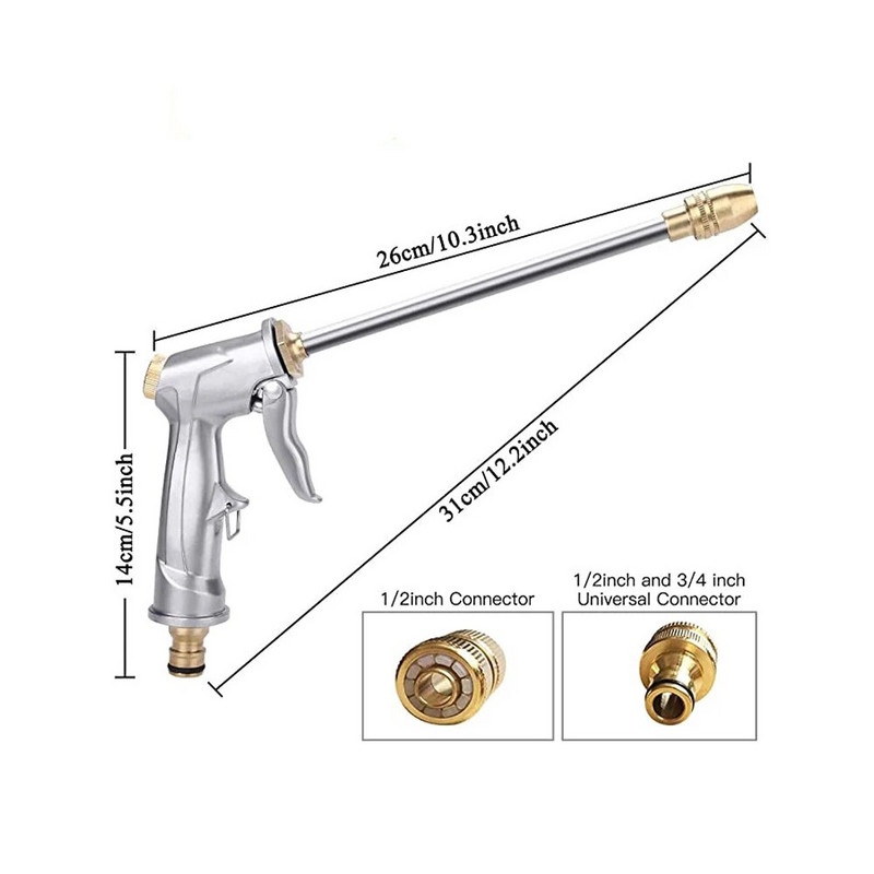 Kerti vízpisztoly állítható nagynyomású mosó autómosó fém pisztoly hab fúvókák öntözőtömlő fém locsolóhoz