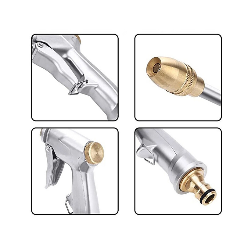 Kerti vízpisztoly állítható nagynyomású mosó autómosó fém pisztoly hab fúvókák öntözőtömlő fém locsolóhoz