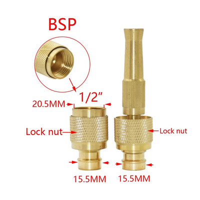 Réz nagynyomású fúvóka autómosó öntözés kerti tömlő vízpisztolyok állítható permetező tömlő sárgaréz locsolók