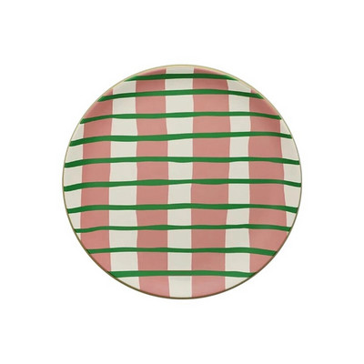 Bambuszszálas étkészlet Kerek vacsoratál koreai stílusú saláta desszert kenyér tányérok gyümölcstálca uzsonnás edény otthoni konyha kávézóba