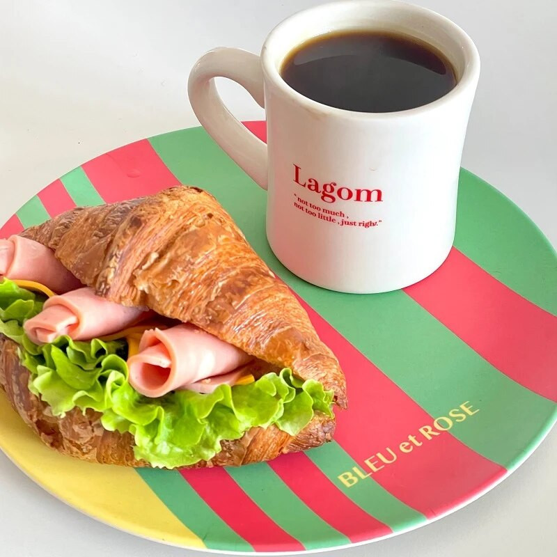 Bambuszszálas étkészlet Kerek vacsoratál koreai stílusú saláta desszert kenyér tányérok gyümölcstálca uzsonnás edény otthoni konyha kávézóba