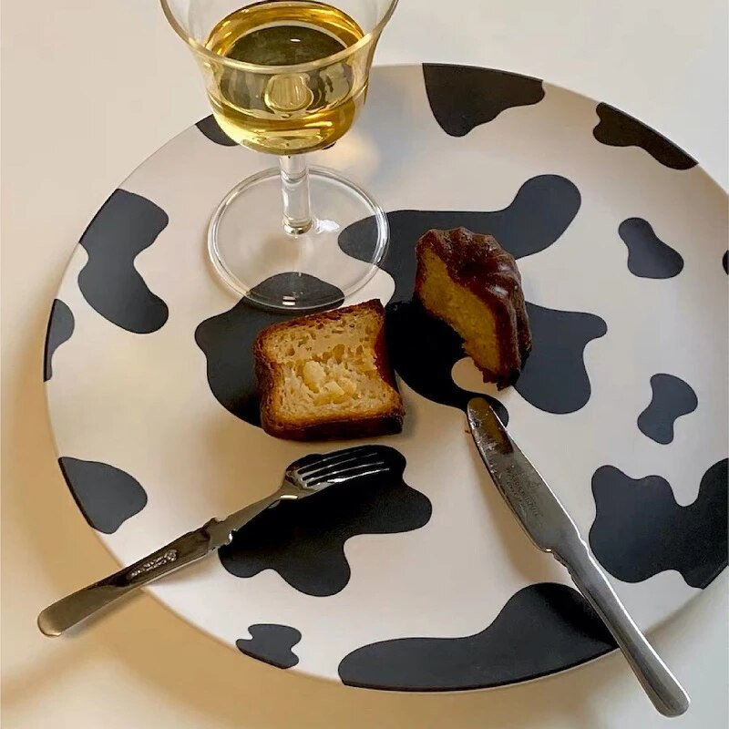 Bambuszszálas étkészlet Kerek vacsoratál koreai stílusú saláta desszert kenyér tányérok gyümölcstálca uzsonnás edény otthoni konyha kávézóba