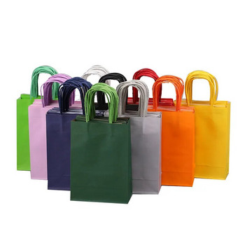 10PCS Торбички за подаръци за парти на Хелоуин Рециклируеми торбички за Коледа, Сватба, Рожден ден Пазарски чанти от крафт хартия Чанти за хранителни стоки