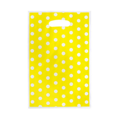 10/20db Nyomtatott ajándéktasakok Pöttyös műanyag cukorka táskák Gyerekparti zsákmányok Fiú Lány Gyerek Születésnapi Parti Kedvezmények Kellékek Dekoráció