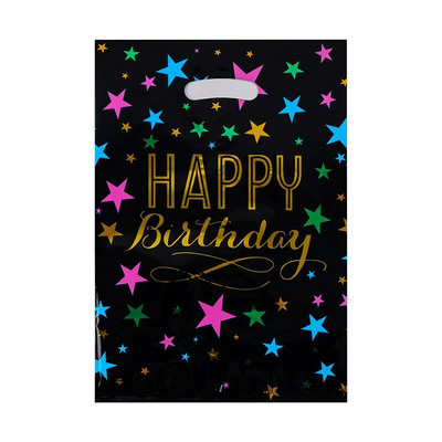 10/20db Nyomtatott ajándéktasakok Pöttyös műanyag cukorka táskák Gyerekparti zsákmányok Fiú Lány Gyerek Születésnapi Parti Kedvezmények Kellékek Dekoráció