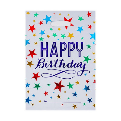 10/20db Nyomtatott ajándéktasakok Pöttyös műanyag cukorka táskák Gyerekparti zsákmányok Fiú Lány Gyerek Születésnapi Parti Kedvezmények Kellékek Dekoráció