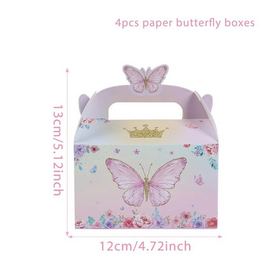 Pink Butterfly Gift Box Kézitáska Esküvői Candy Box Party szívességek születésnapi esküvői dekoráció party kellékekhez ajándékdoboz