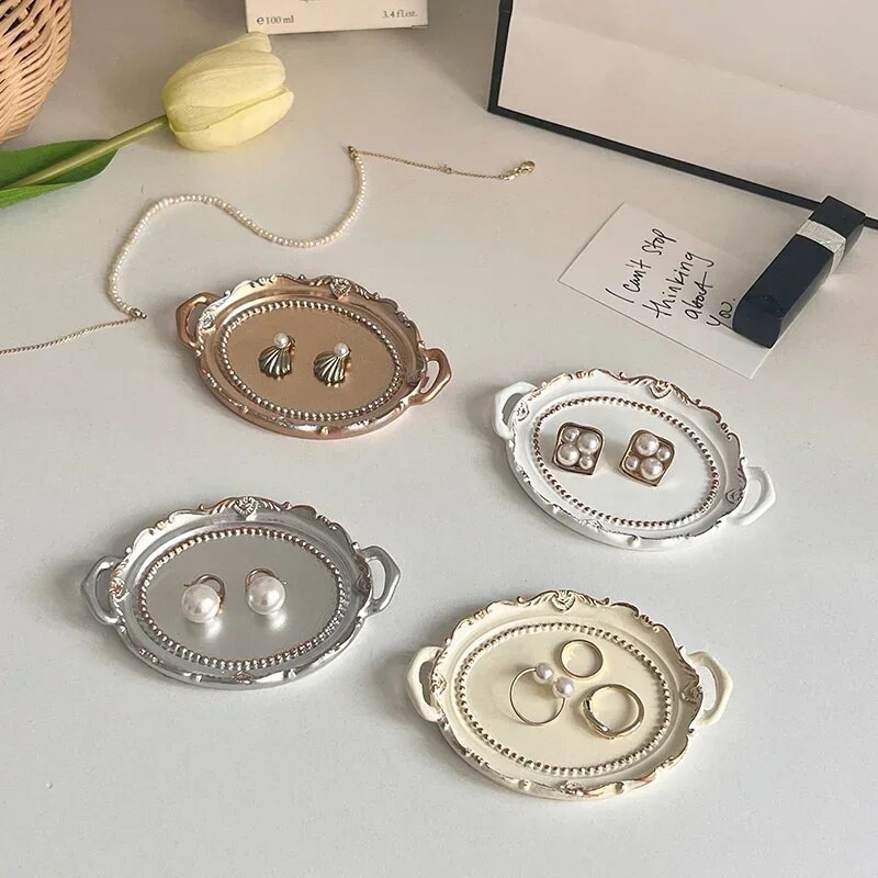 Šiaurės šalių papuošalų dekoratyvinė padėklo dervos lėkštė papuošalams auskarams laikymo padėklas stalo papuošalai darbalaukio dekoras namų apdaila