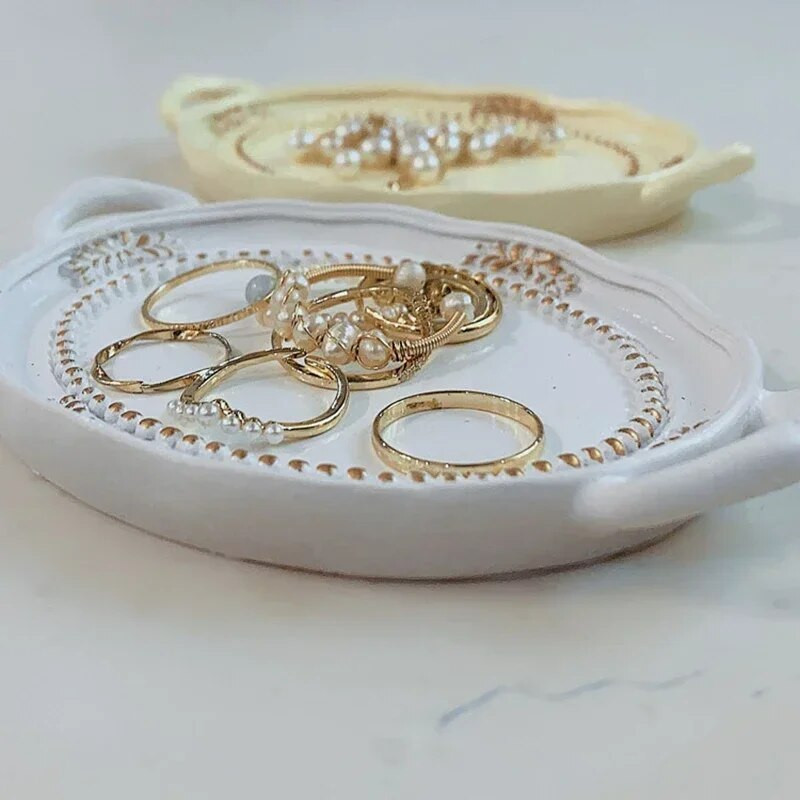 Šiaurės šalių papuošalų dekoratyvinė padėklo dervos lėkštė papuošalams auskarams laikymo padėklas stalo papuošalai darbalaukio dekoras namų apdaila