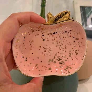 Σκανδιναβικό κεραμικό καρπούζι Apple Μικρό κόσμημα δαχτυλίδι πιάτα αποθήκευσης Πιάτα Σκουλαρίκια Κολιέ Φρούτα Διακόσμηση Επιδόρπιο Μπολ