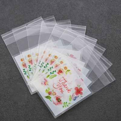 100 tk. Läbipaistev jäätunud kommide küpsiste kinkekott ise isekleepuva kotiga Pulma sünnipäevapeo kommide pakkimiskott