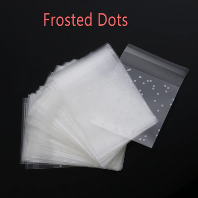 100 tk. Läbipaistev jäätunud kommide küpsiste kinkekott ise isekleepuva kotiga Pulma sünnipäevapeo kommide pakkimiskott