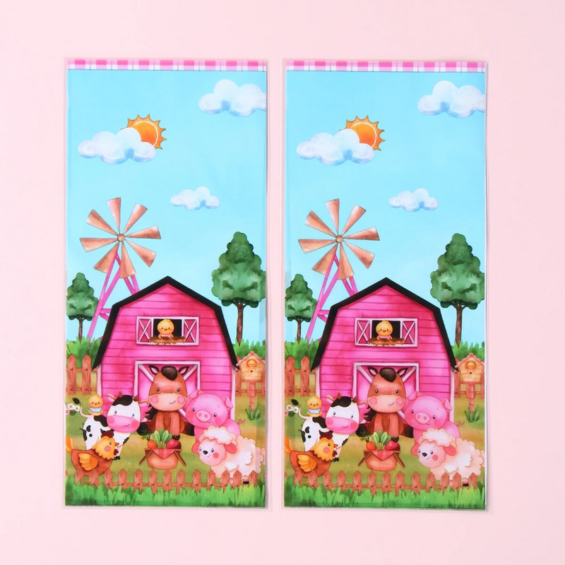 25/50 vnt. Ūkinių gyvūnų saldainių maišeliai Dovanų pakavimo maišeliai Ūkio gimtadienio vakarėlio dekoravimui Vaikų kūdikio dušo dovanų maišelis svečių vakarėlio reikmenims