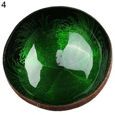 Natural Superior kókusz tál fröccsenő tinta kókuszdió héj édesség tároló tál konténer íróasztal dísz Kreatív kézműves dekoráció