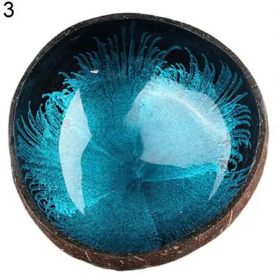 Natural Superior kókusz tál fröccsenő tinta kókuszdió héj édesség tároló tál konténer íróasztal dísz Kreatív kézműves dekoráció