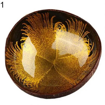 Natural Superior kókusz tál fröccsenő tinta kókuszdió héj édesség tároló tál konténer íróasztal dísz Kreatív kézműves dekoráció