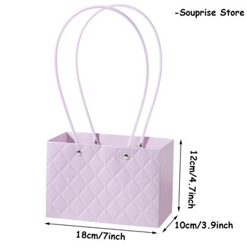 Φορητό Flower Box Kraft Handy Gift Bag with Handle Rose Packaging Τσάντα από χαρτόνι για διακόσμηση πάρτι γενεθλίων γάμου