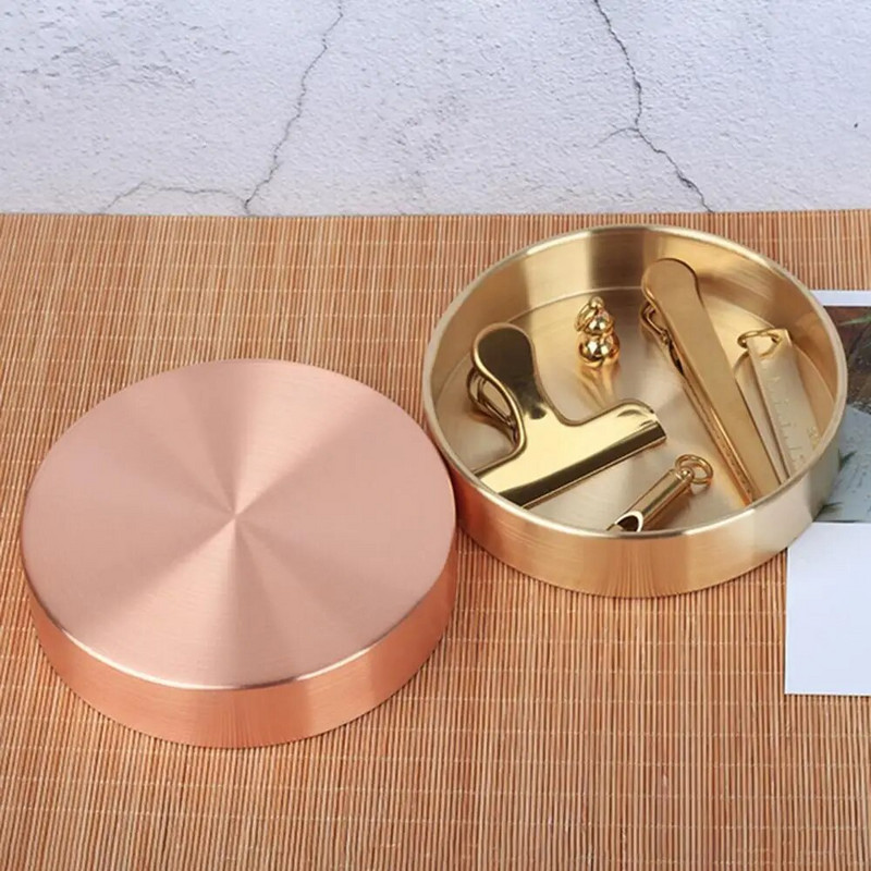 Nordijski retro pladanj Okrugli mjedeni stalak za pohranu Kalup za dijaplay Kućanski alat Kućni dnevni boravak Vintage ukrasni ukras