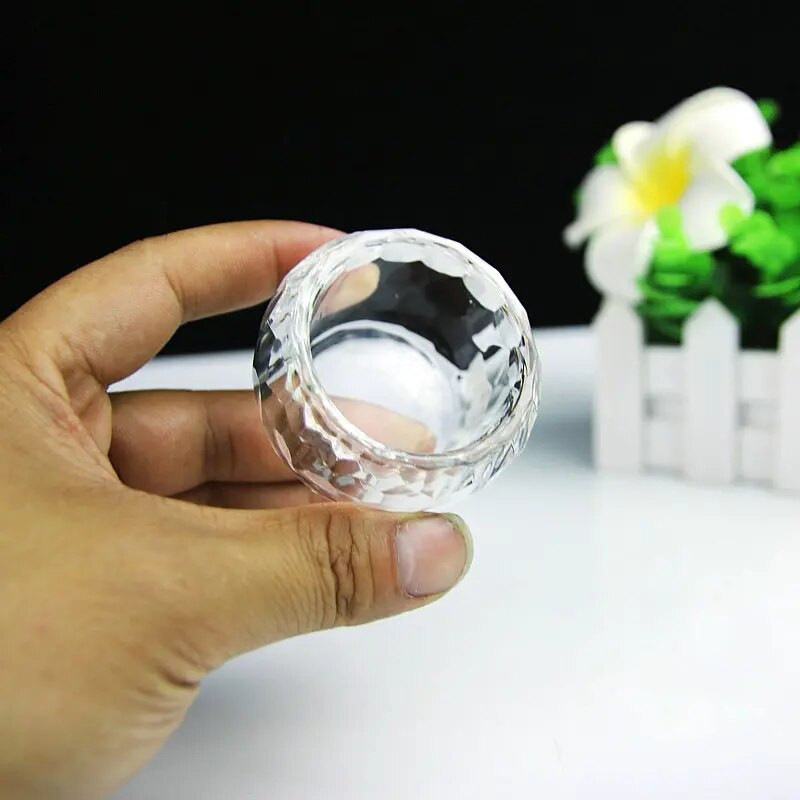 Prozirna staklena čaša za svetu vodu od 6 cm Kristalna zdjela s ravnim dnom Spremnik za eterično ulje Vjerski pribor Uređenje doma