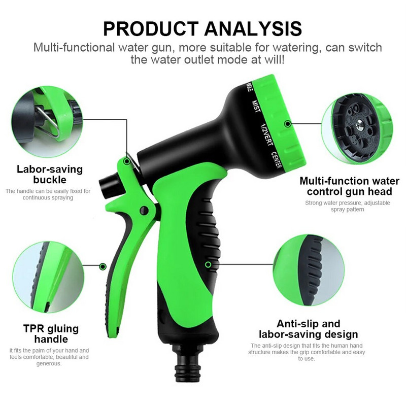 Multifunktsionaalne aia kastmispüstol pihustus muru kastmine autopesu kõrgsurve, vastupidav käsitööriistad voolik piserdusotsik Gard