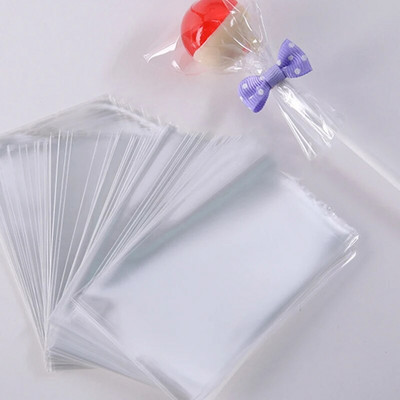 100 de bucăți pungi de plastic OPP pungi transparente de celofan bomboane clare acadea cookie cadouri ambalare pungă pentru petrecere consumabile de copt