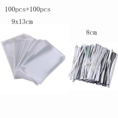 100 tk OPP kilekotid, läbipaistvad tsellofaanikotid