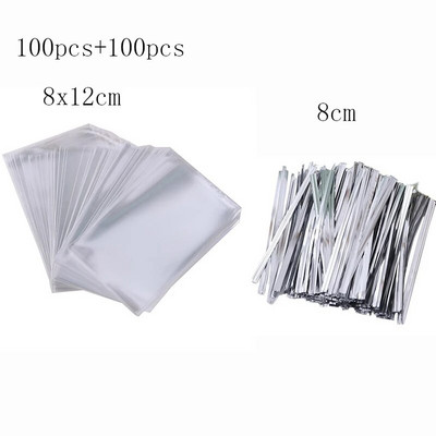 100 tk OPP kilekotid, läbipaistvad tsellofaanikotid