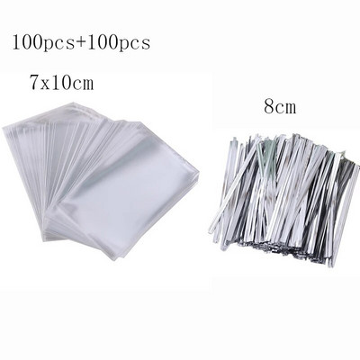 100 tk OPP kilekotid, läbipaistvad tsellofaanikotid