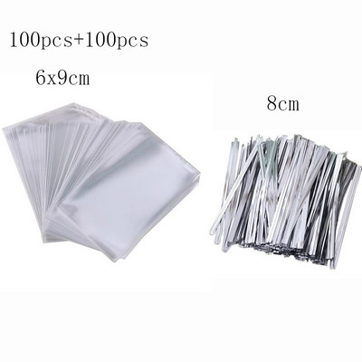 100 tk OPP kilekotid, läbipaistvad tsellofaanikotid