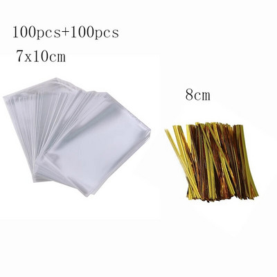 100 tk OPP kilekotid, läbipaistvad tsellofaanikotid