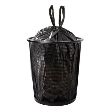 Νέα Σακούλα Σκουπιδιών Οικιακή Πυκνωμένη Μεσαία και Μεγάλη Μαύρη Φορητή Πλαστική Σακούλα Μίας Χρήσης Τύπου Φορητού Γιλέκου S1487