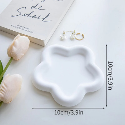 Szabálytalan formájú gipsztálca Ékszer díszek Kijelző tálca Aromaterápiás gyertyatartó Virág Felhő Szív alakú alátét lakberendezés