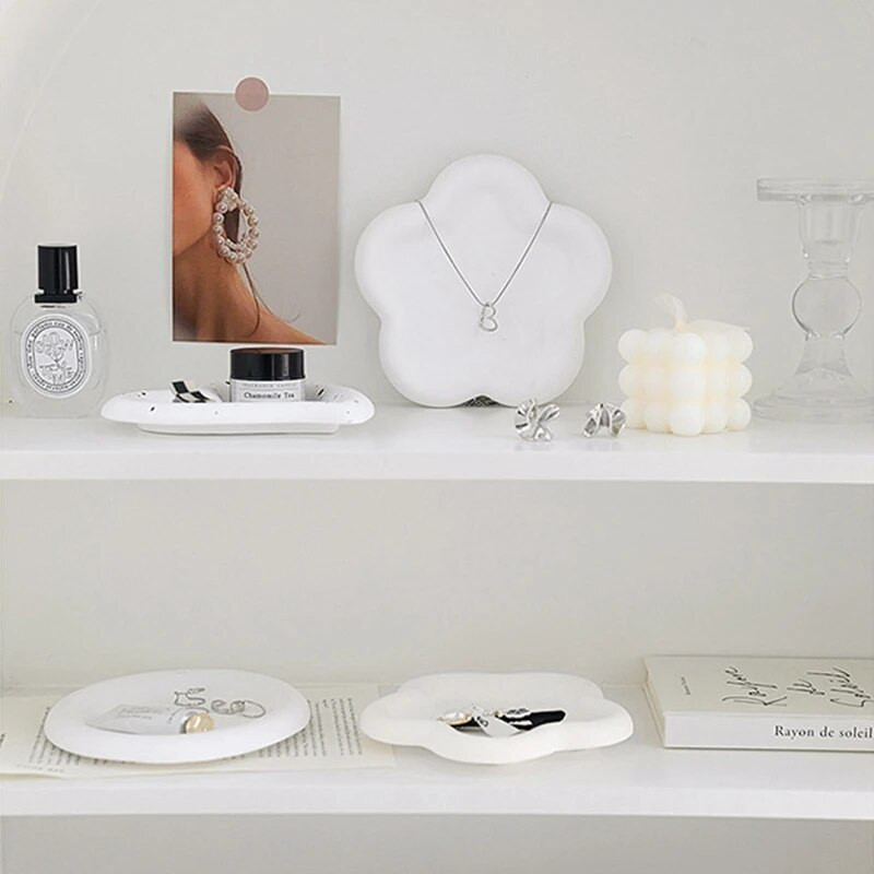 Szabálytalan formájú gipsztálca Ékszer díszek Kijelző tálca Aromaterápiás gyertyatartó Virág Felhő Szív alakú alátét lakberendezés