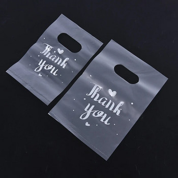 100 бр. Мини благодаря пластмасови торбички за подаръци Сватбени торбички за бонбони Пазаруване Чанти за носене