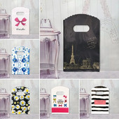 50 ks/balenie Viacvrstvové malé plastové vrecko 9x15cm Butiková darčeková taška s rúčkou Pekné prívesky Náušnice Šperky Mini balenie Tašky