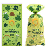 25/50 vnt. Šv. Patriko dovanų maišeliai Saldainiai Sausainiai Maišeliai Kepiniai Pakuotės gėrybės Krepšelis Šv. Patriko vakarėlio dekoravimo reikmenys 2024 m.