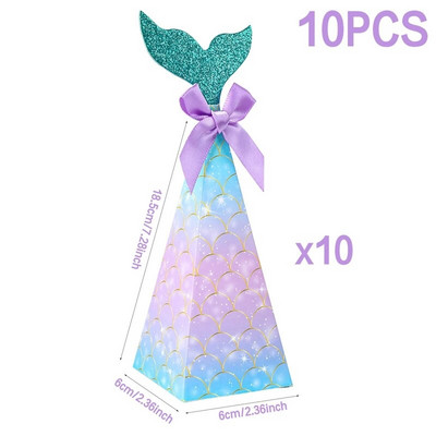 Darčeková krabička s chvostom morskej panny, papierové vrecko, krabičky na popcorn pre deti, drobné darčeky, dekorácie na narodeninovú párty s morskou pannou.