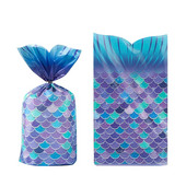 Undinėlės uodegos saldainių dovanų pakavimo maišeliai Mažosios undinėlės gimtadienio vakarėlio dekoras Vaikams Mergaitėms Kūdikiams Dušo sausainių maišelis Vestuvių reikmenys