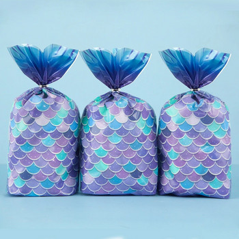Опашка на русалка, торбички за опаковане на бонбони, торбички за опаковане на подаръци, малка русалка, декор за рожден ден, детско момиче, бебешка чанта за бисквити, сватбени принадлежности