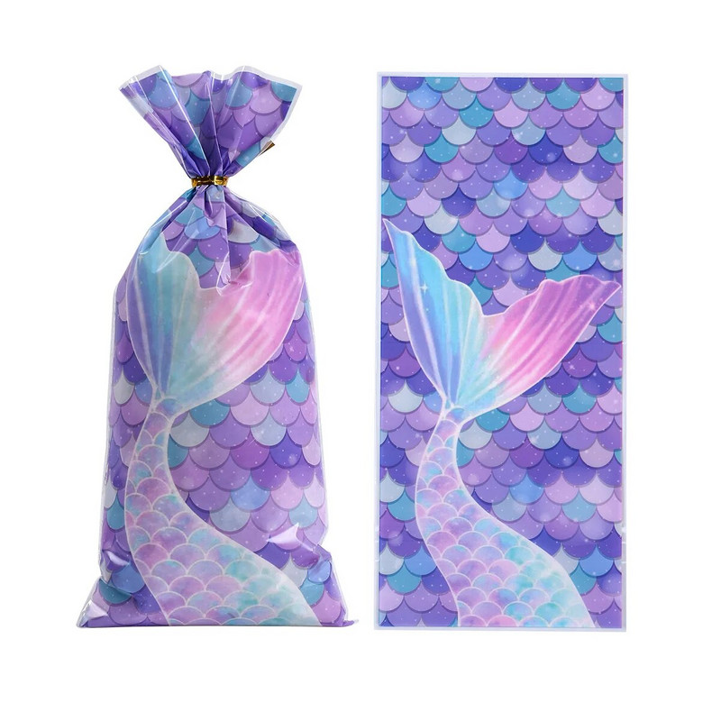 Taška s cukrovou tyčinkou morská panna, darčeková krabička, dievčenská téma Malá morská panna, narodeninová párty dekorácia, detská sprcha, podmorské párty darčeky